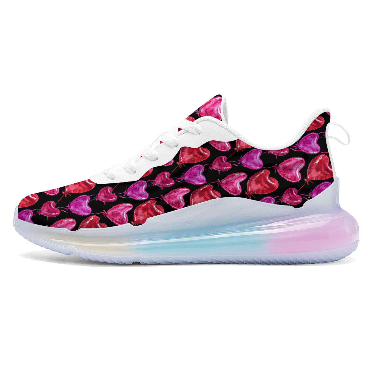 Balloon Red Heart Print Pattern Running Sneakers-grizzshop