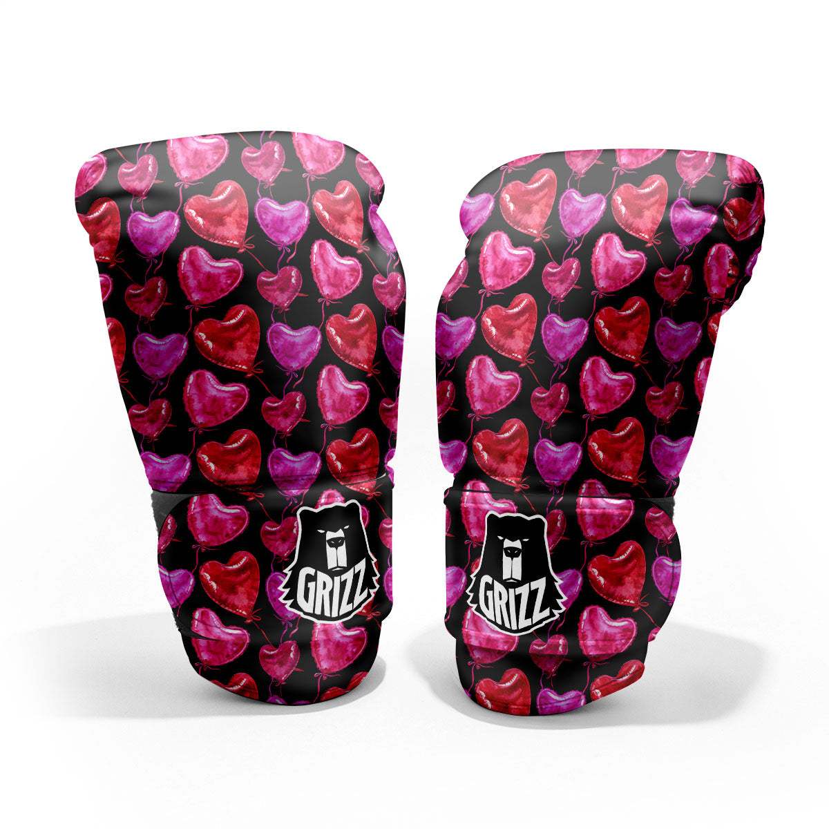 Balloon Red Heart Print Pattern Pro Boxing Glove