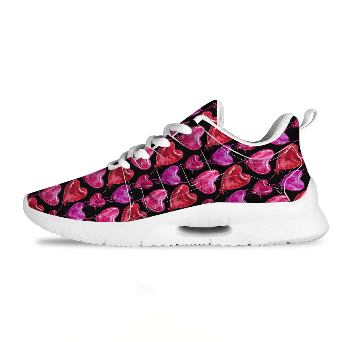 Balloon Red Heart Print Pattern Tennis Shoes-grizzshop