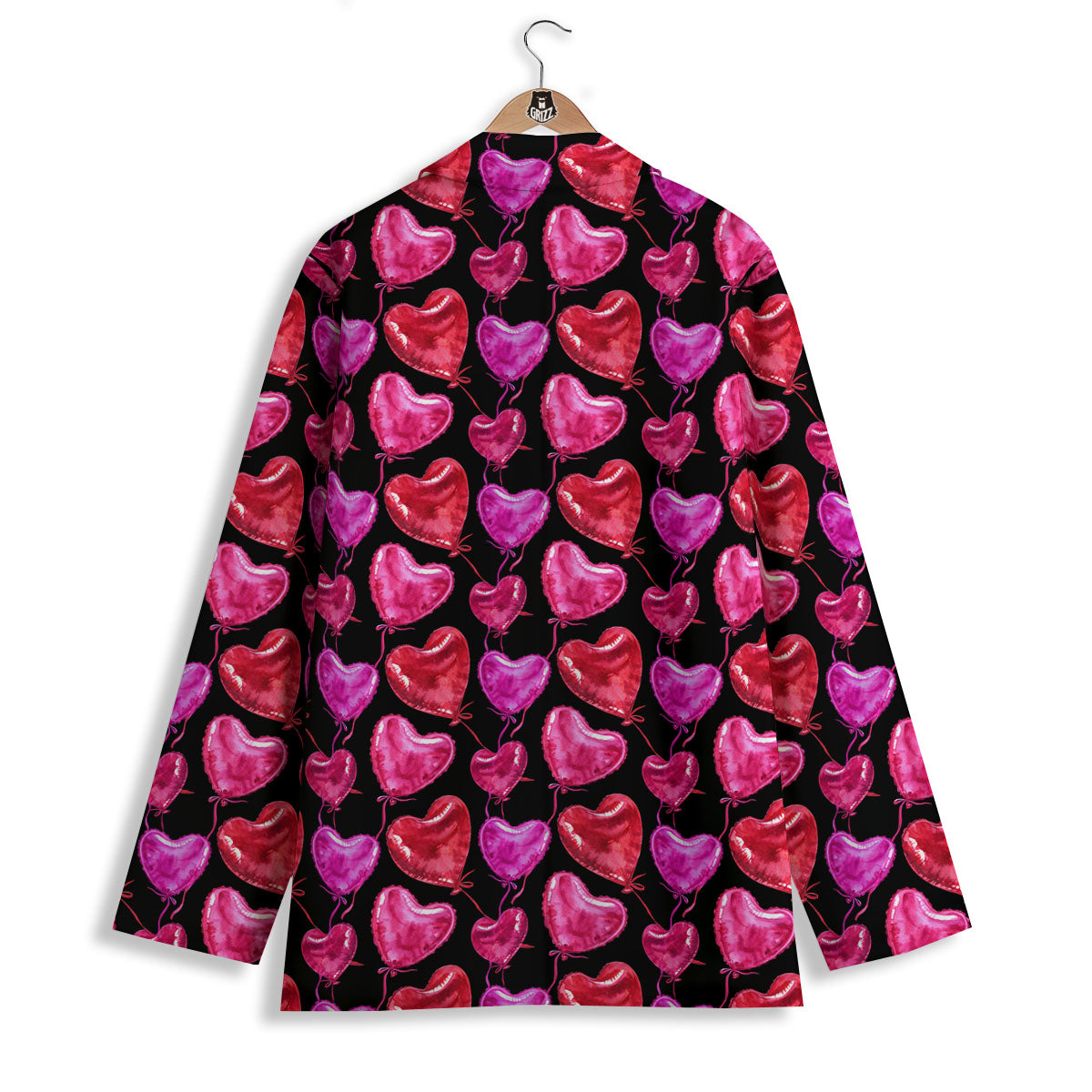 Balloon Red Heart Print Pattern Women's Blazer-grizzshop