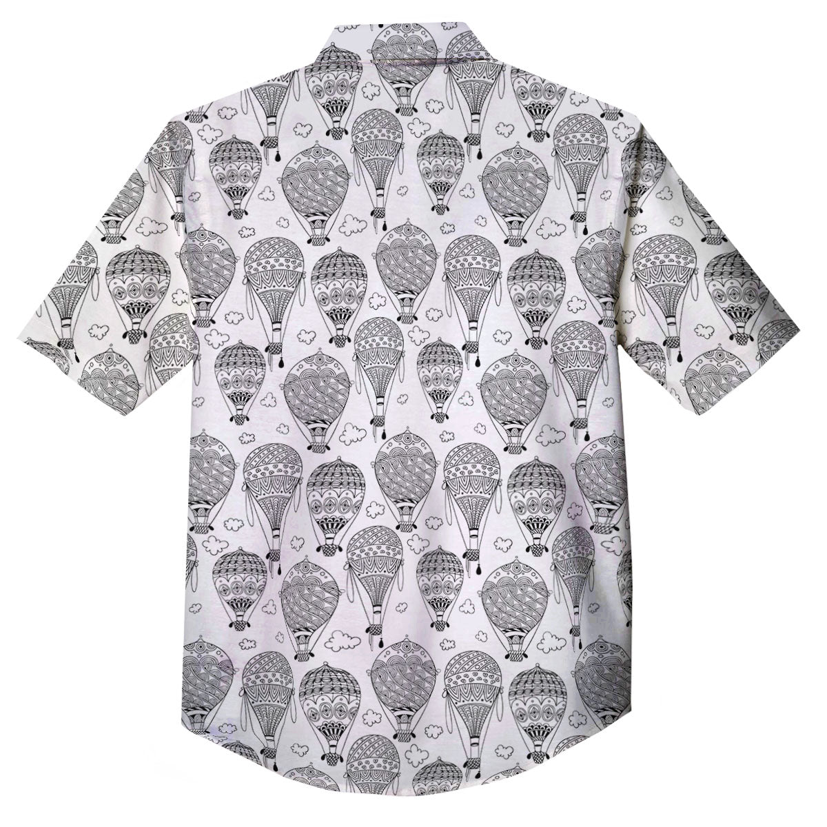 Balloon White And Black Print Pattern Button Up Shirt-grizzshop