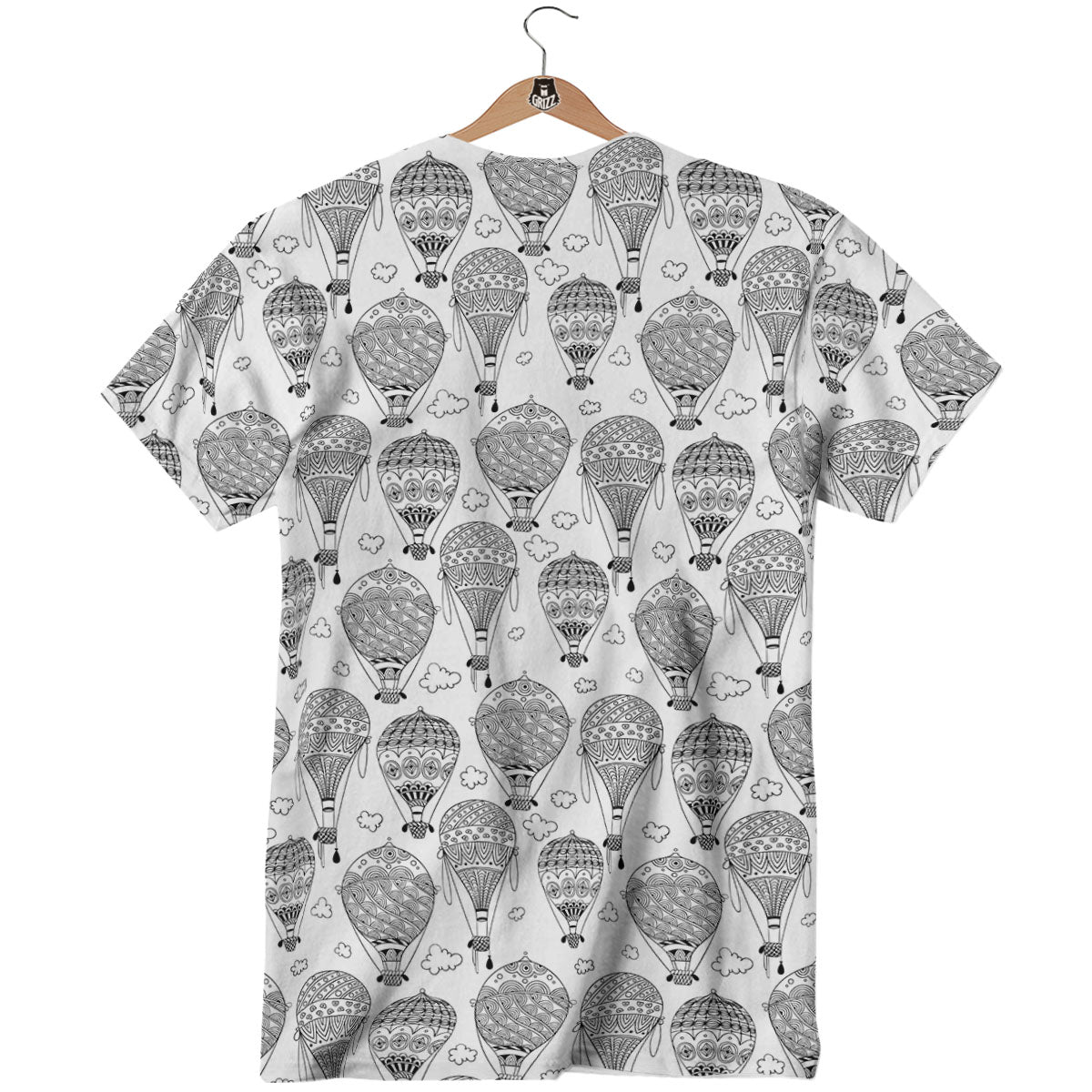 Balloon White And Black Print Pattern T-Shirt-grizzshop
