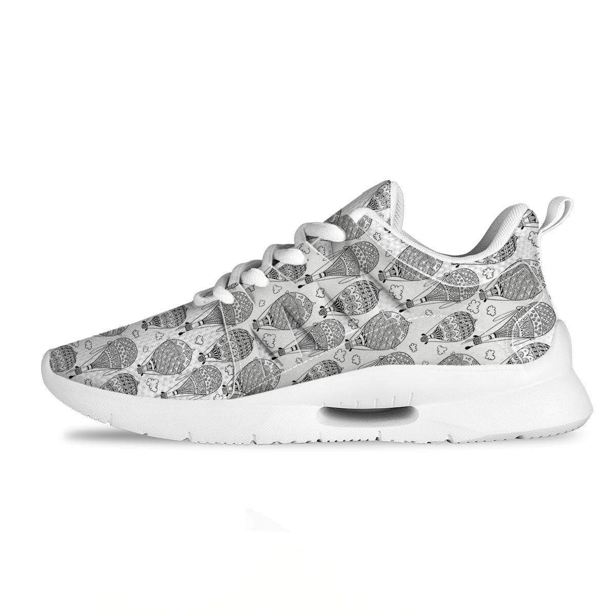 Balloon White And Black Print Pattern Tennis Shoes-grizzshop