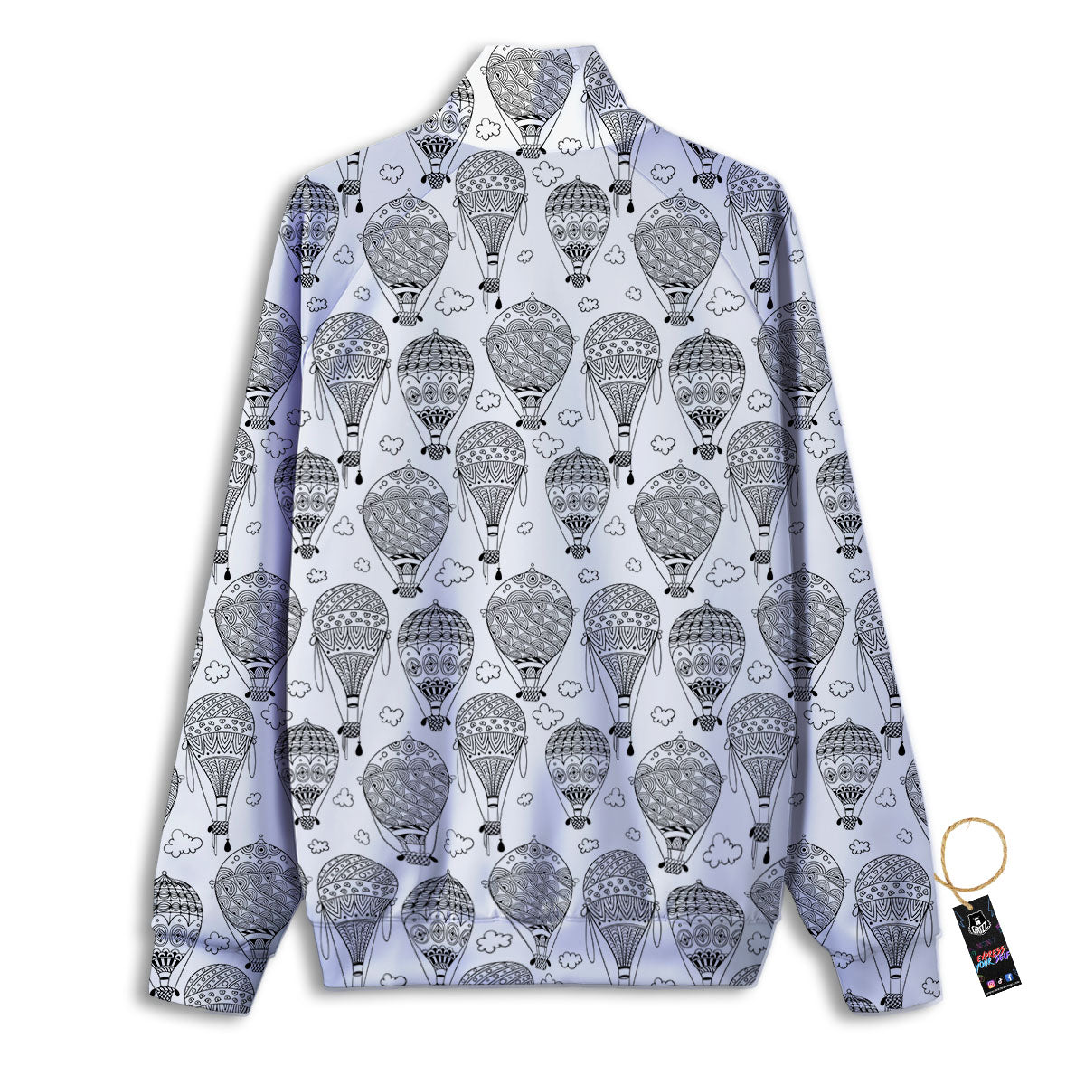 Balloon White And Black Print Pattern Track Jacket-grizzshop