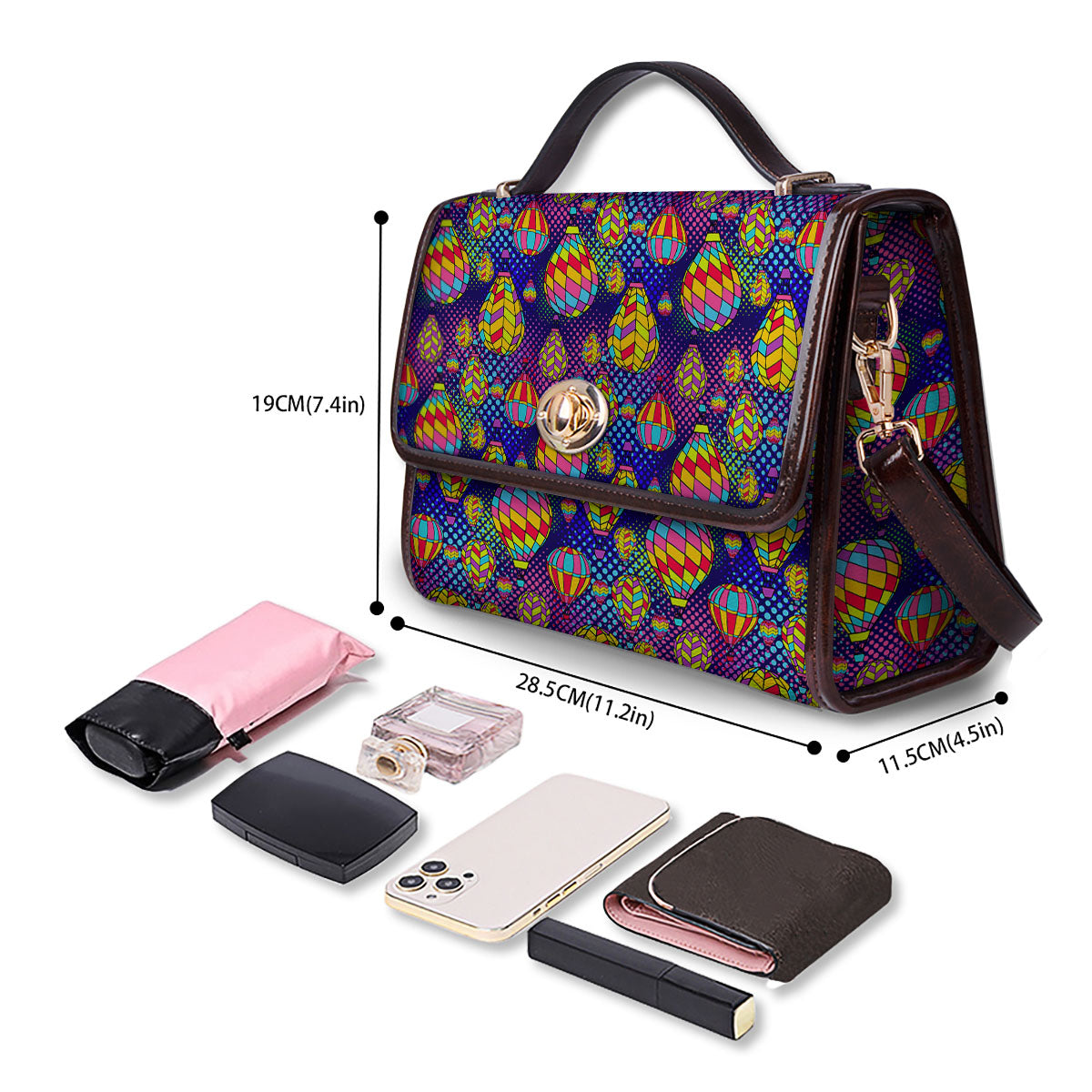 Balloon Air Retro Print Pattern Women's Satchel Bag
