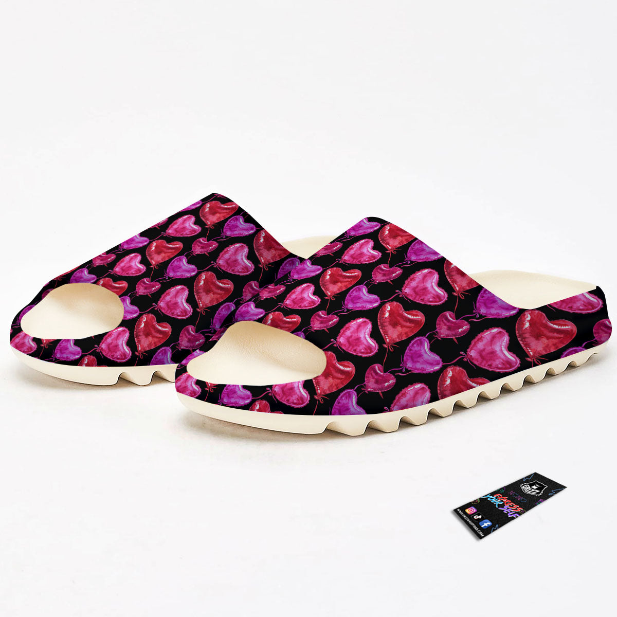Balloon Red Heart Print Pattern Sandals-grizzshop