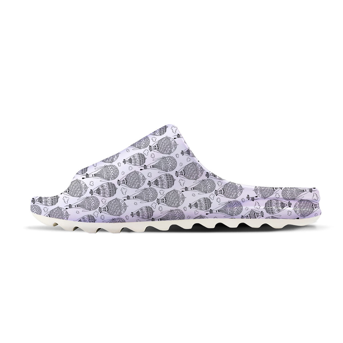 Balloon White And Black Print Pattern Sandals-grizzshop
