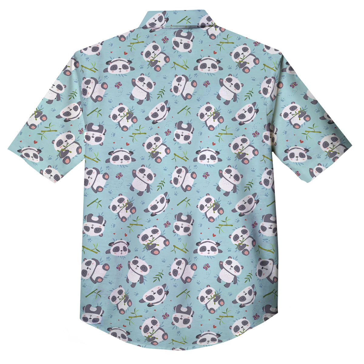 Bamboo And Cute Panda Print Pattern Button Up Shirt-grizzshop