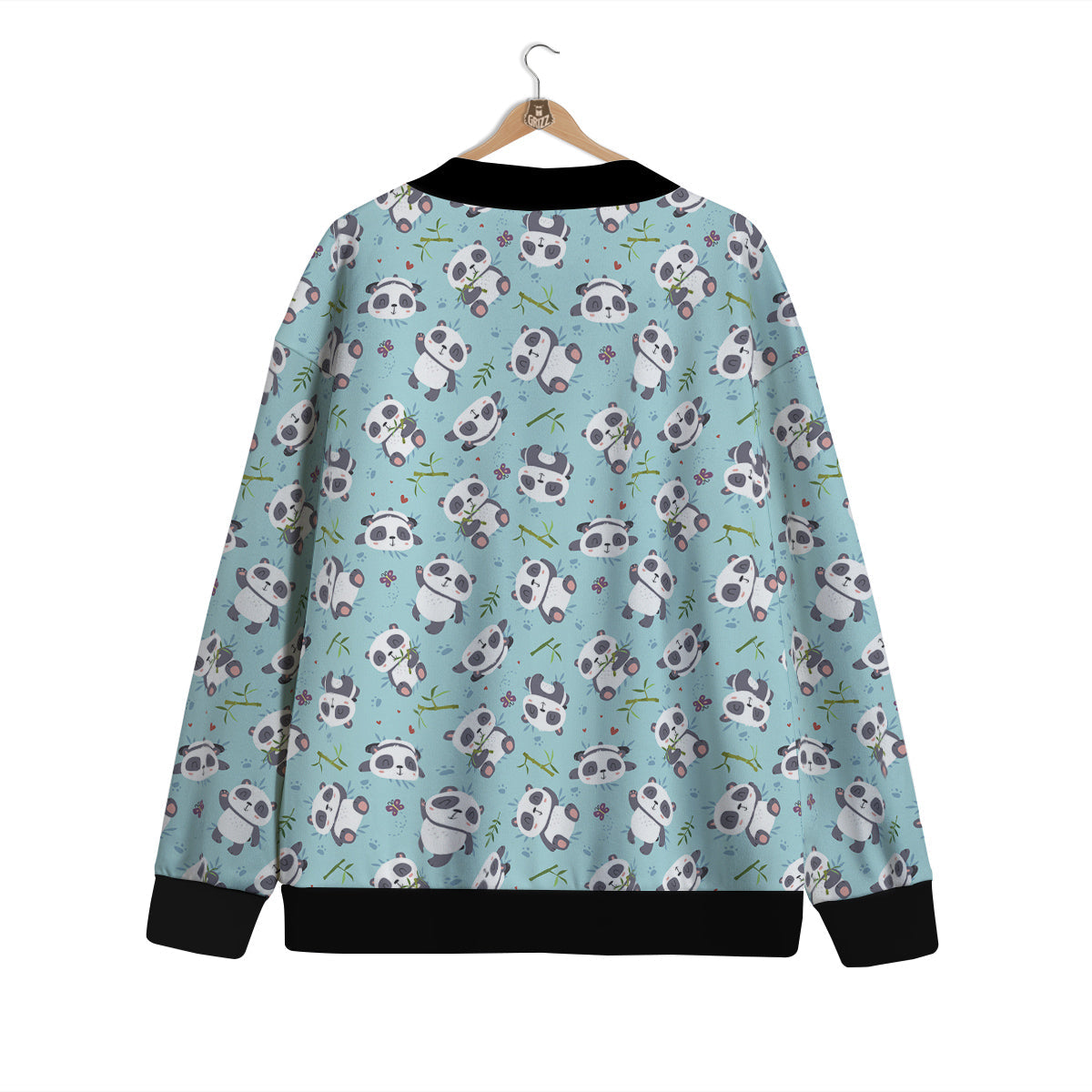 Bamboo And Cute Panda Print Pattern Cardigan-grizzshop