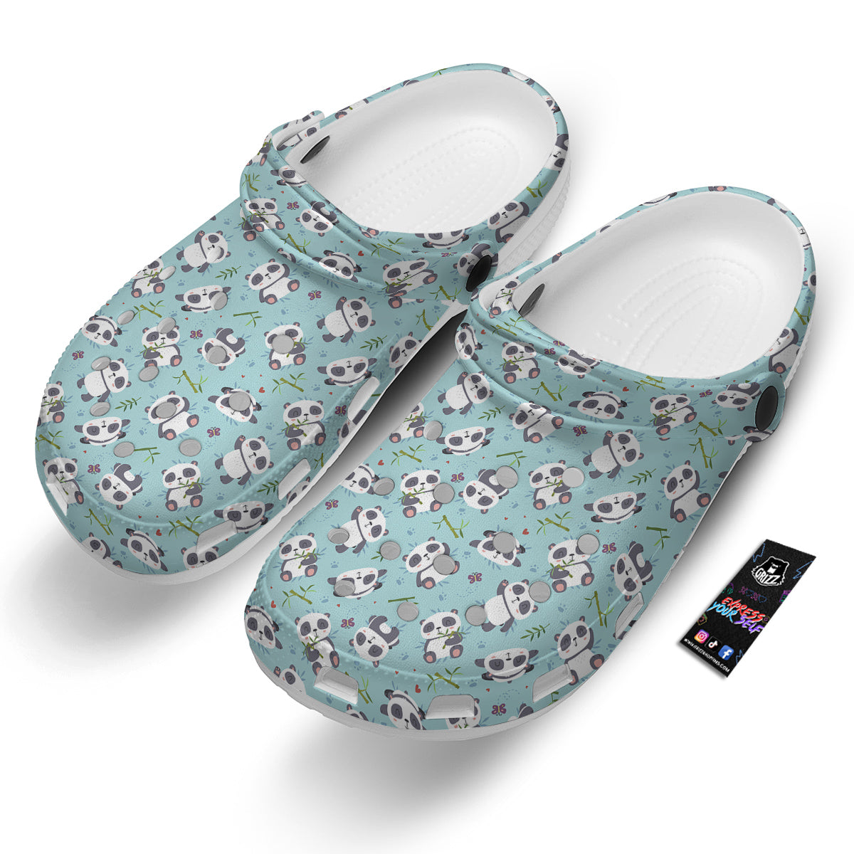 Bamboo And Cute Panda Print Pattern Clog-grizzshop