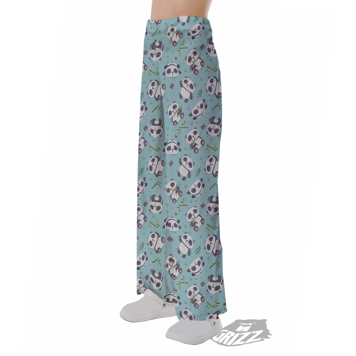 Bamboo And Cute Panda Print Pattern Pajama Pants-grizzshop