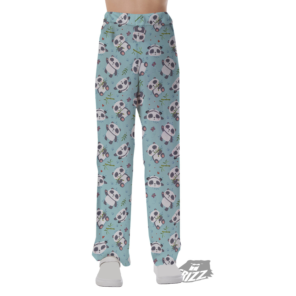 Bamboo And Cute Panda Print Pattern Pajama Pants-grizzshop