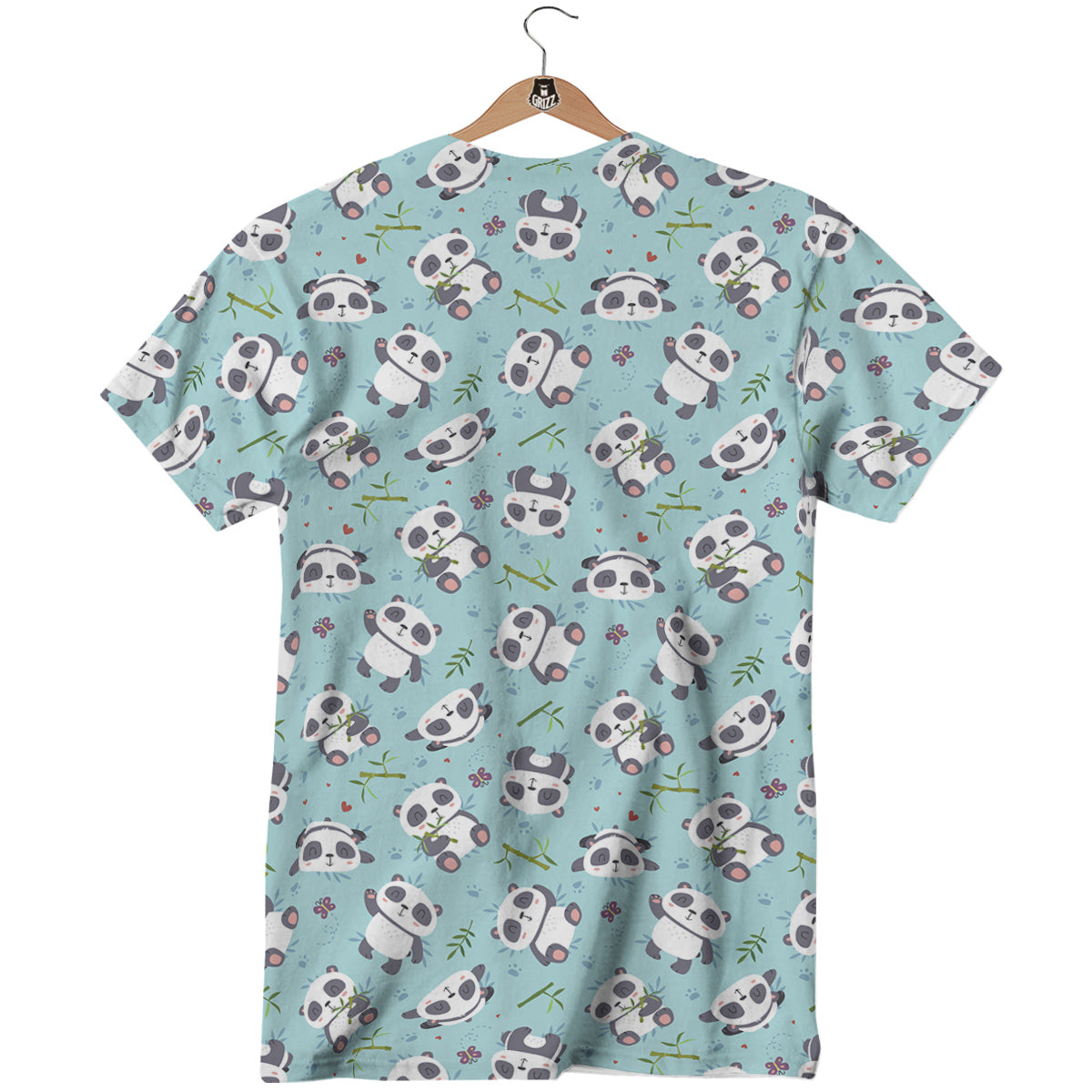 Bamboo And Cute Panda Print Pattern T-Shirt-grizzshop