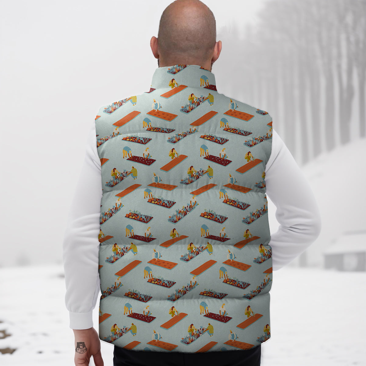 Bamboo Koala Pattern Print Down Vest