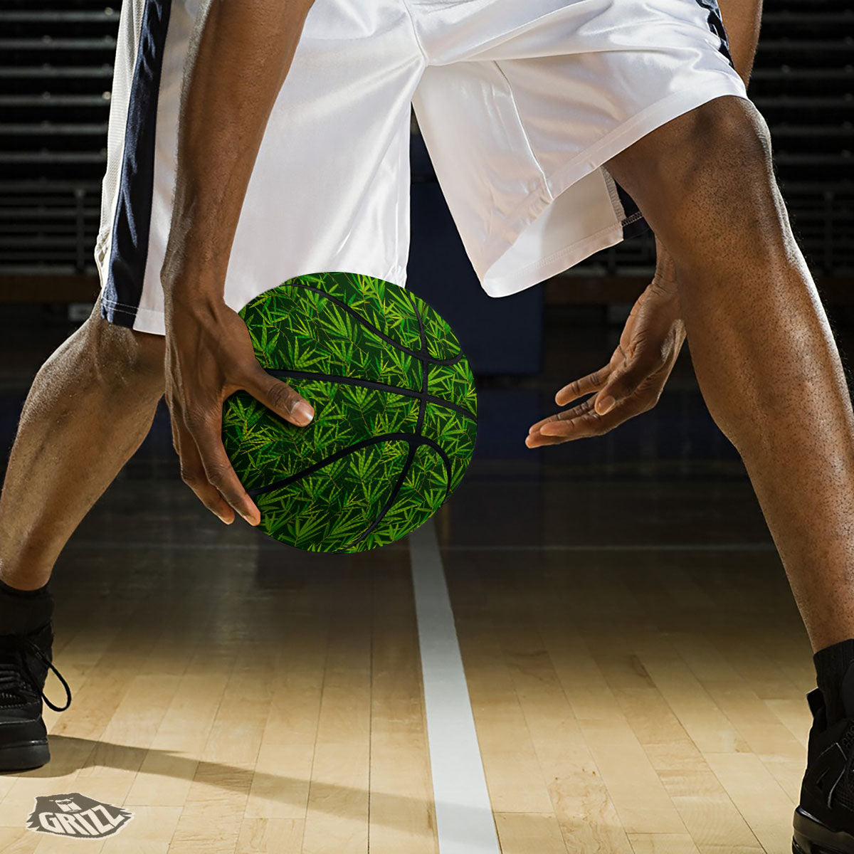 Bamboo Leaf Green Print Pattern Basketball-grizzshop