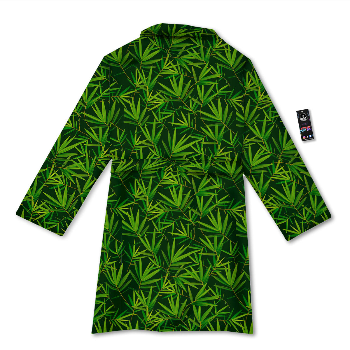 Bamboo Leaf Green Print Pattern Bathrobe-grizzshop