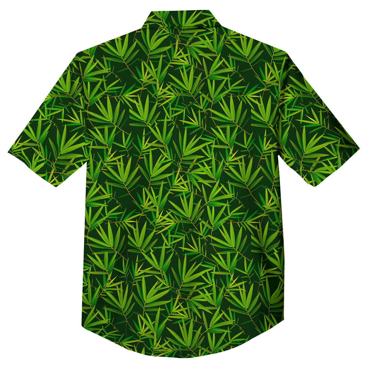 Bamboo Leaf Green Print Pattern Button Up Shirt-grizzshop