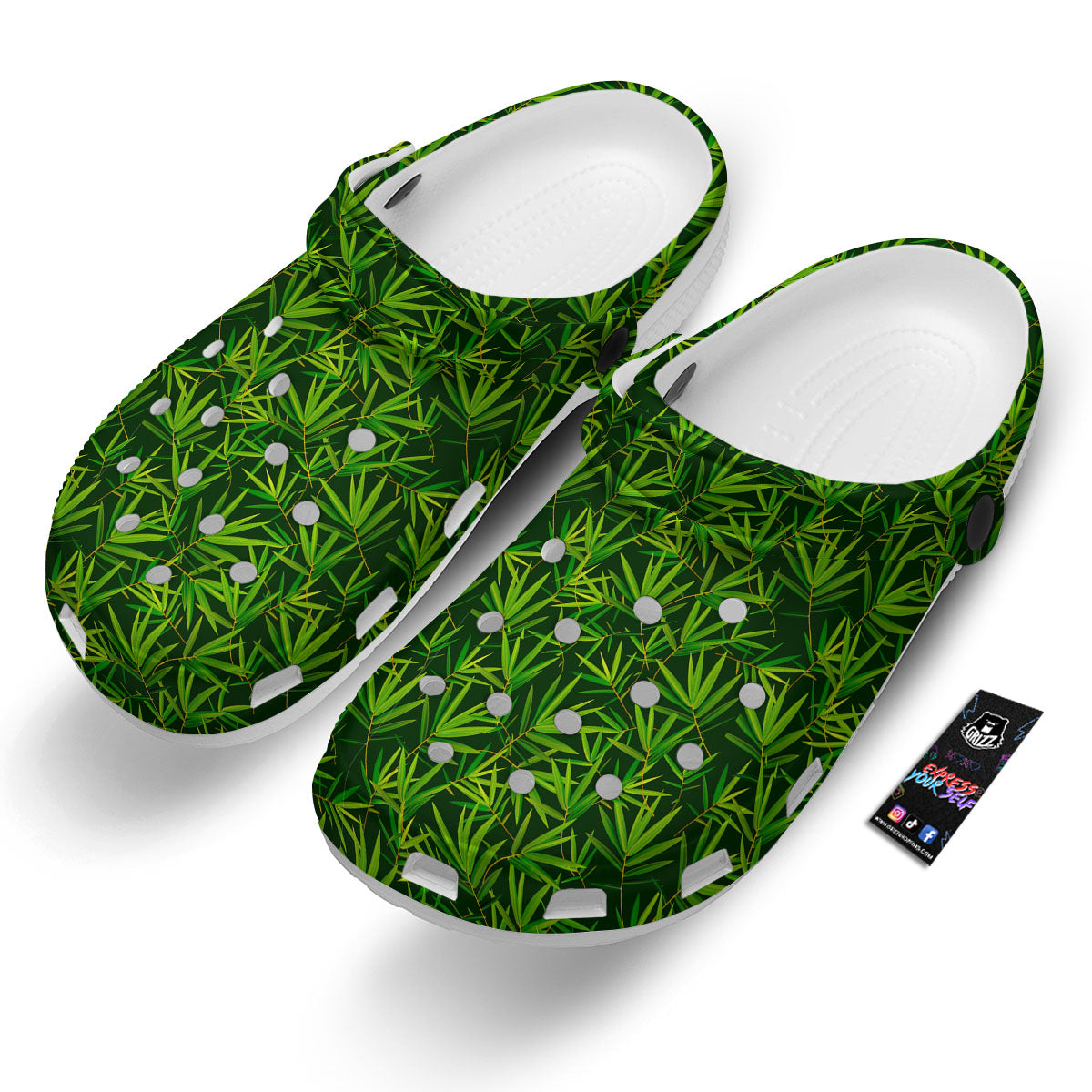 Bamboo Leaf Green Print Pattern Clog-grizzshop