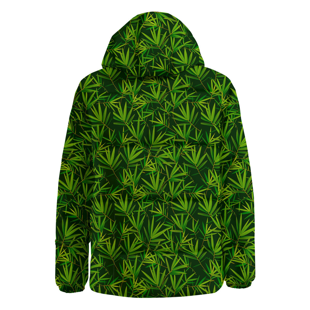 Bamboo Leaf Green Print Pattern Down Jacket-grizzshop