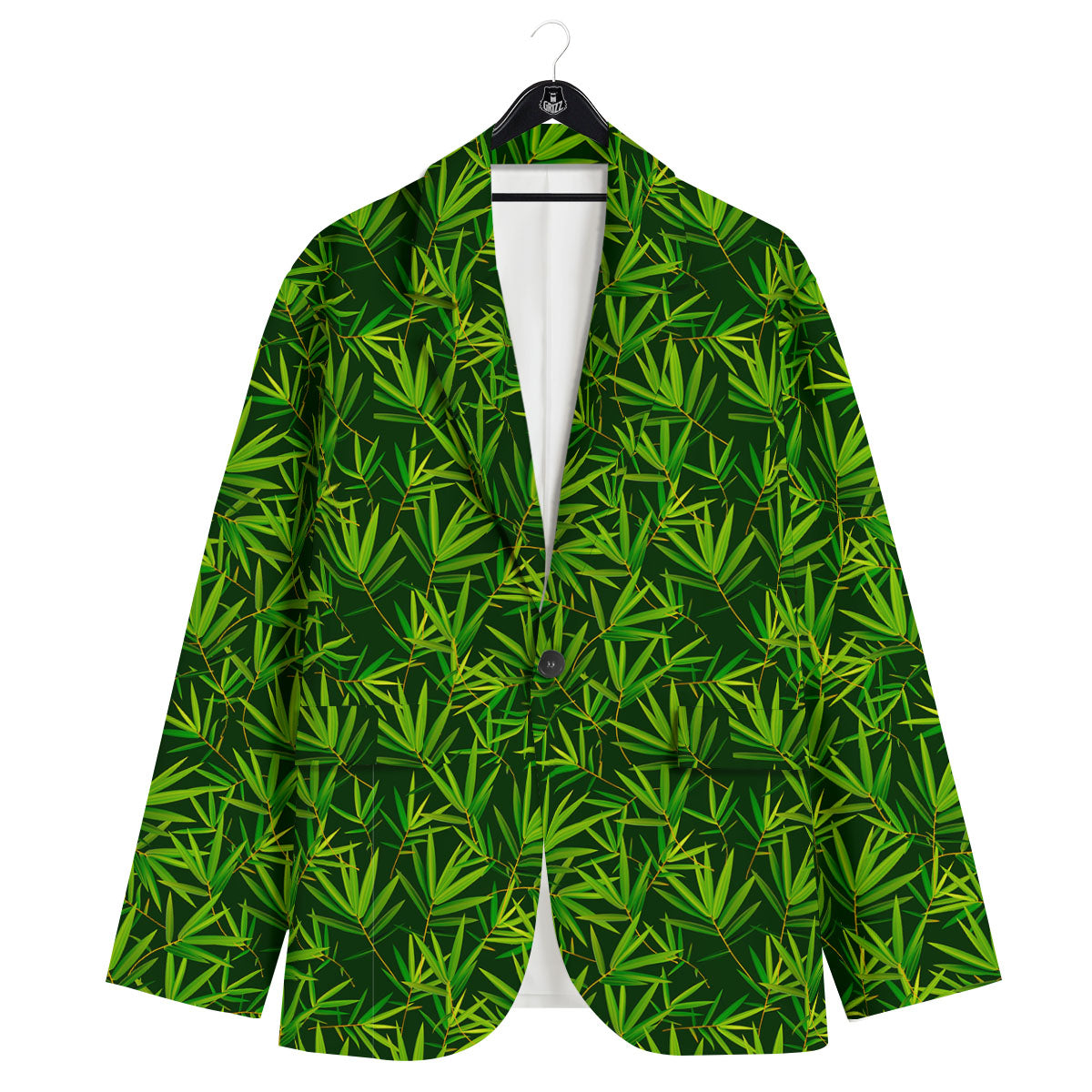 Bamboo Leaf Green Print Pattern Men's Sport Coat-grizzshop