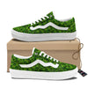 Bamboo Leaf Green Print Pattern Skate Shoes-grizzshop