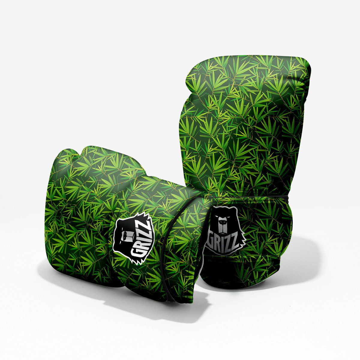Bamboo Leaf Green Print Pattern Pro Boxing Glove