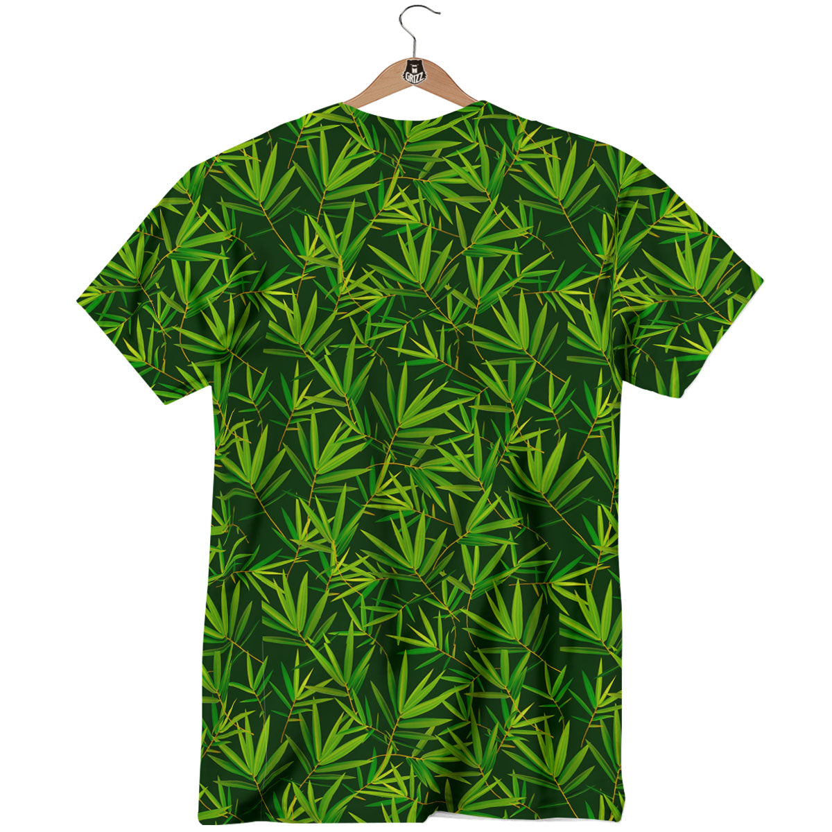Bamboo Leaf Green Print Pattern T-Shirt-grizzshop