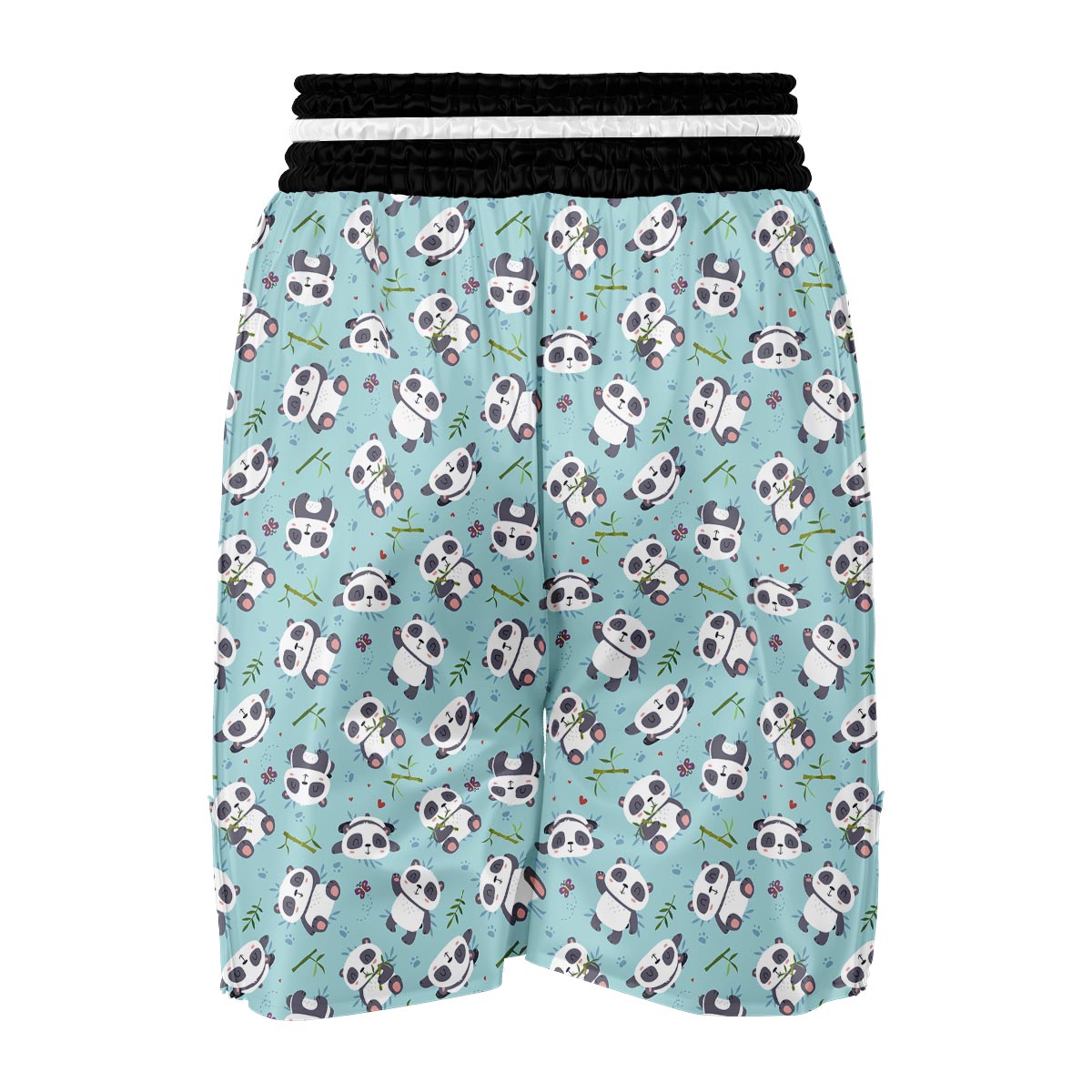 Bamboo Mint Panda Pattern Print Boxing Shorts-grizzshop
