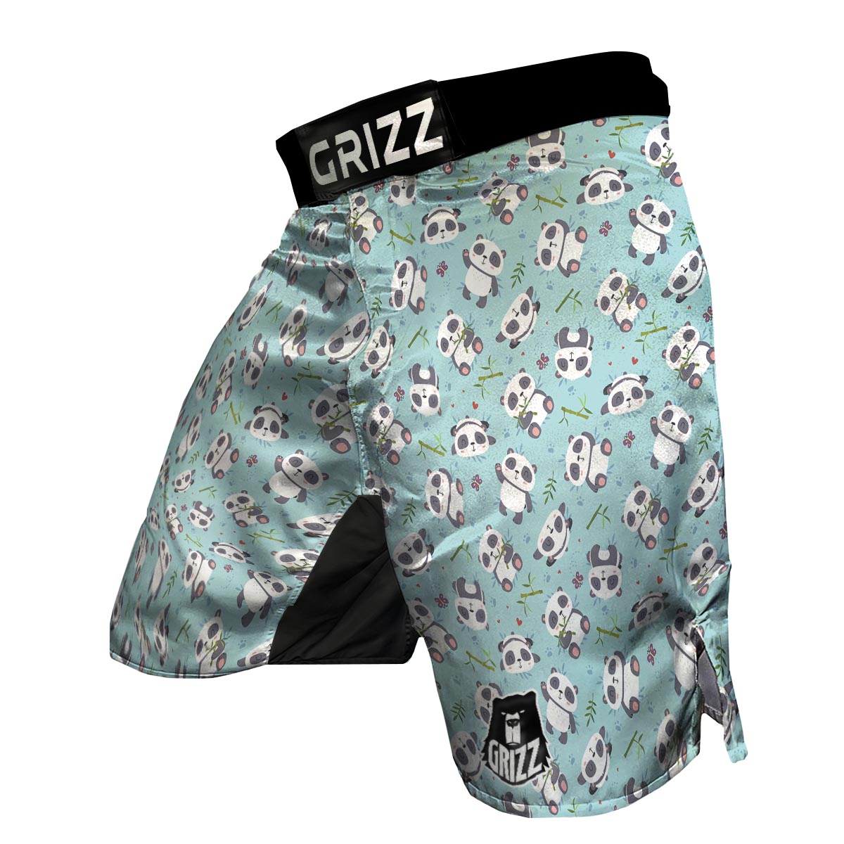 Bamboo Mint Panda Pattern Print MMA Shorts-grizzshop