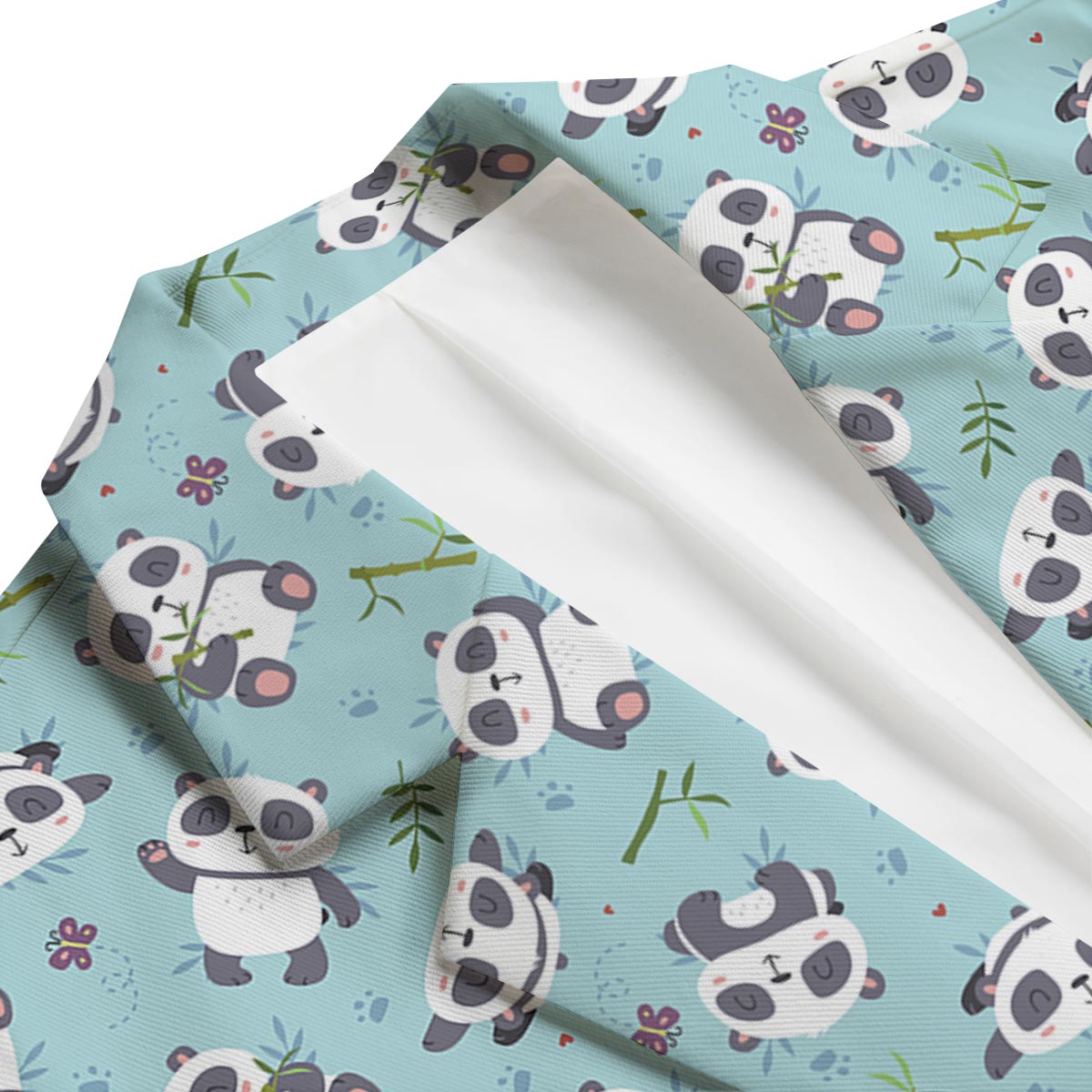 Bamboo Mint Panda Pattern Print Men's Blazer-grizzshop