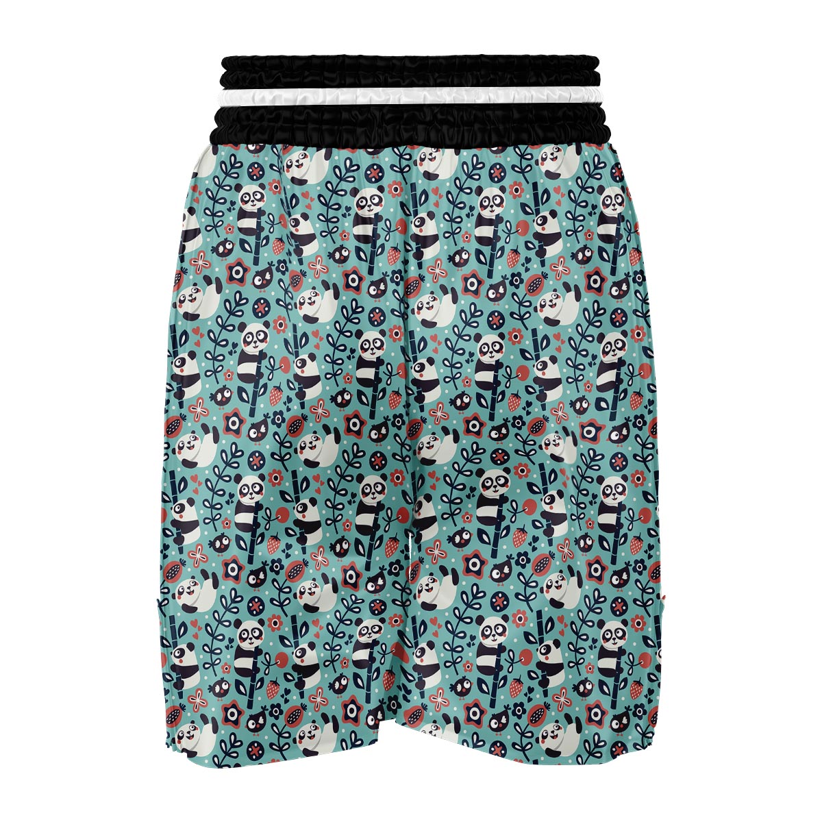 Bamboo Panda Pattern Print Boxing Shorts-grizzshop