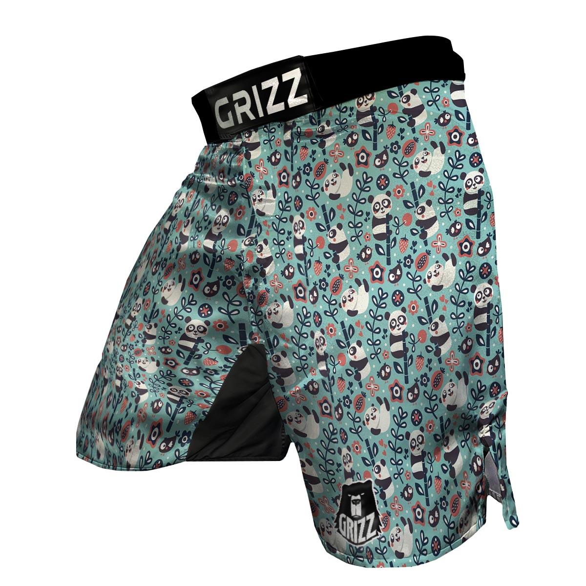 Bamboo Panda Pattern Print MMA Shorts-grizzshop
