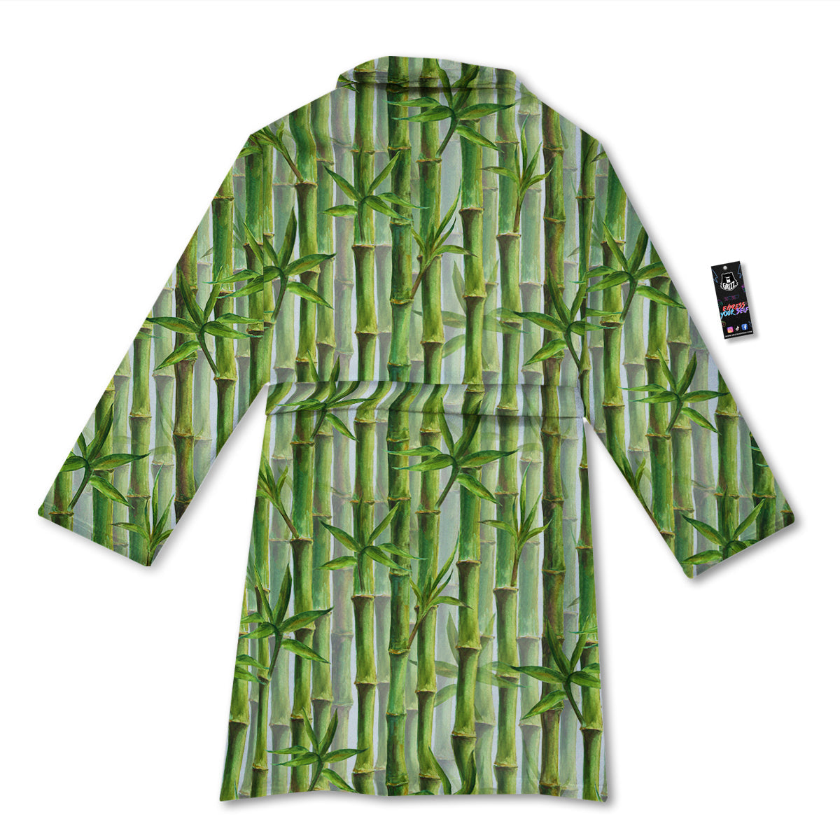 Bamboo Watercolor Print Pattern Bathrobe-grizzshop