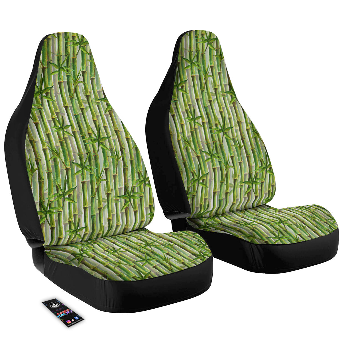 Bamboo Watercolor Print Pattern Car Seat Covers-grizzshop
