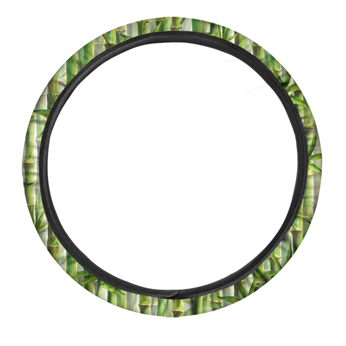 Bamboo Watercolor Print Pattern Car Steering Wheel Cover-grizzshop