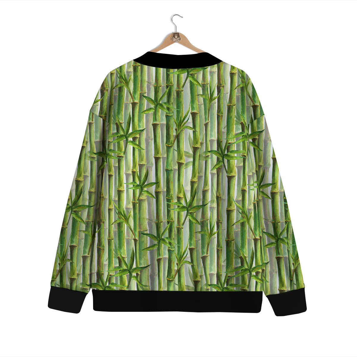 Bamboo Watercolor Print Pattern Cardigan-grizzshop
