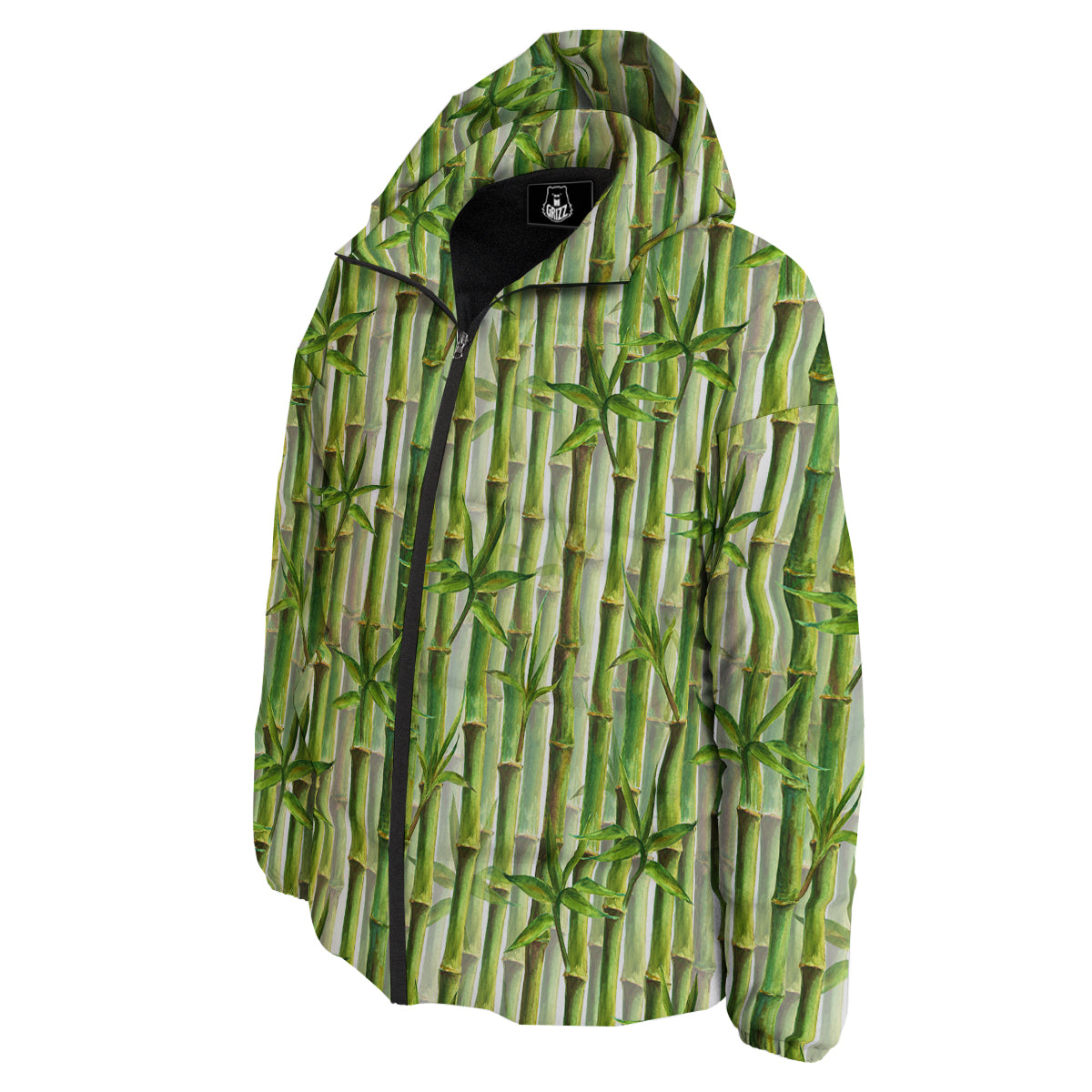 Bamboo Watercolor Print Pattern Down Jacket-grizzshop