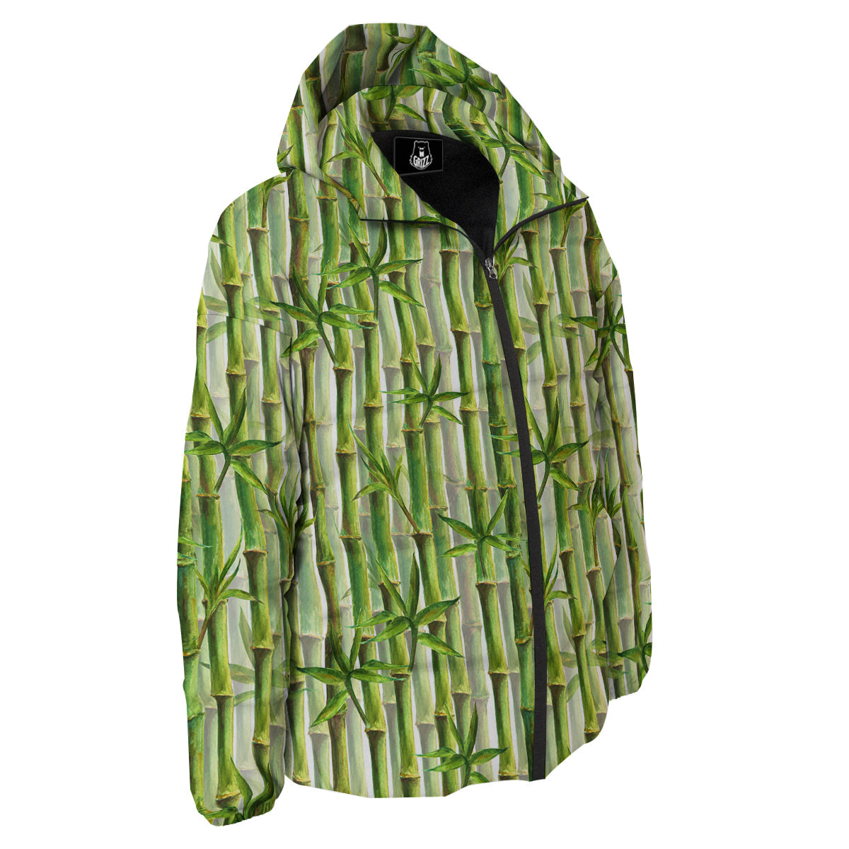 Bamboo Watercolor Print Pattern Down Jacket-grizzshop