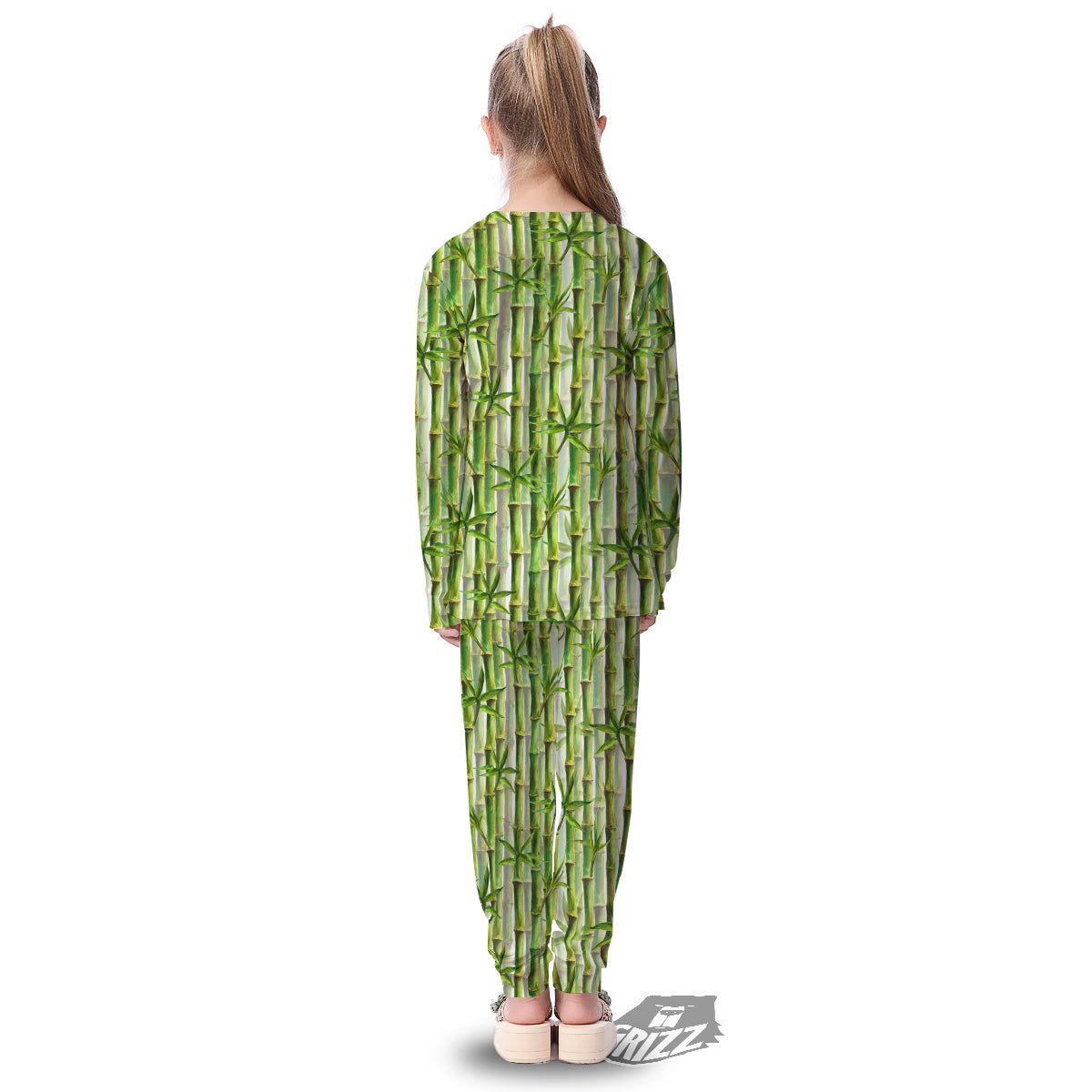 Bamboo Watercolor Print Pattern Kid's Pajamas-grizzshop