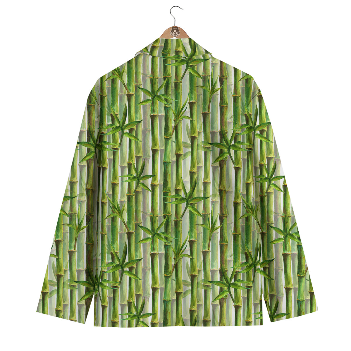 Bamboo Watercolor Print Pattern Men's Blazer-grizzshop