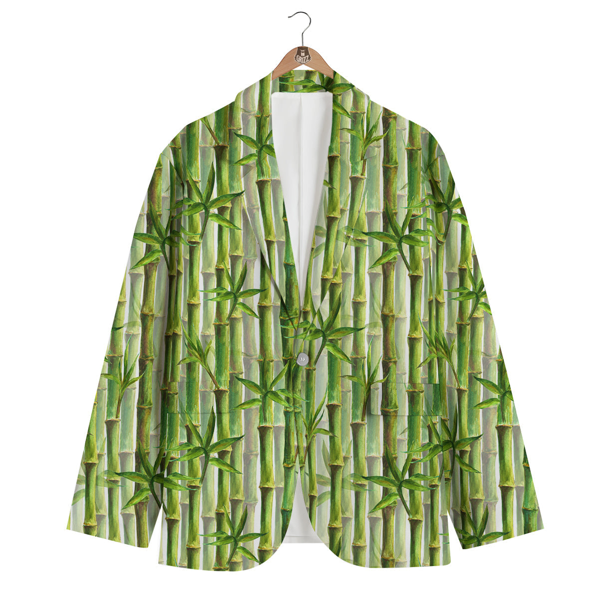 Bamboo Watercolor Print Pattern Men's Blazer-grizzshop