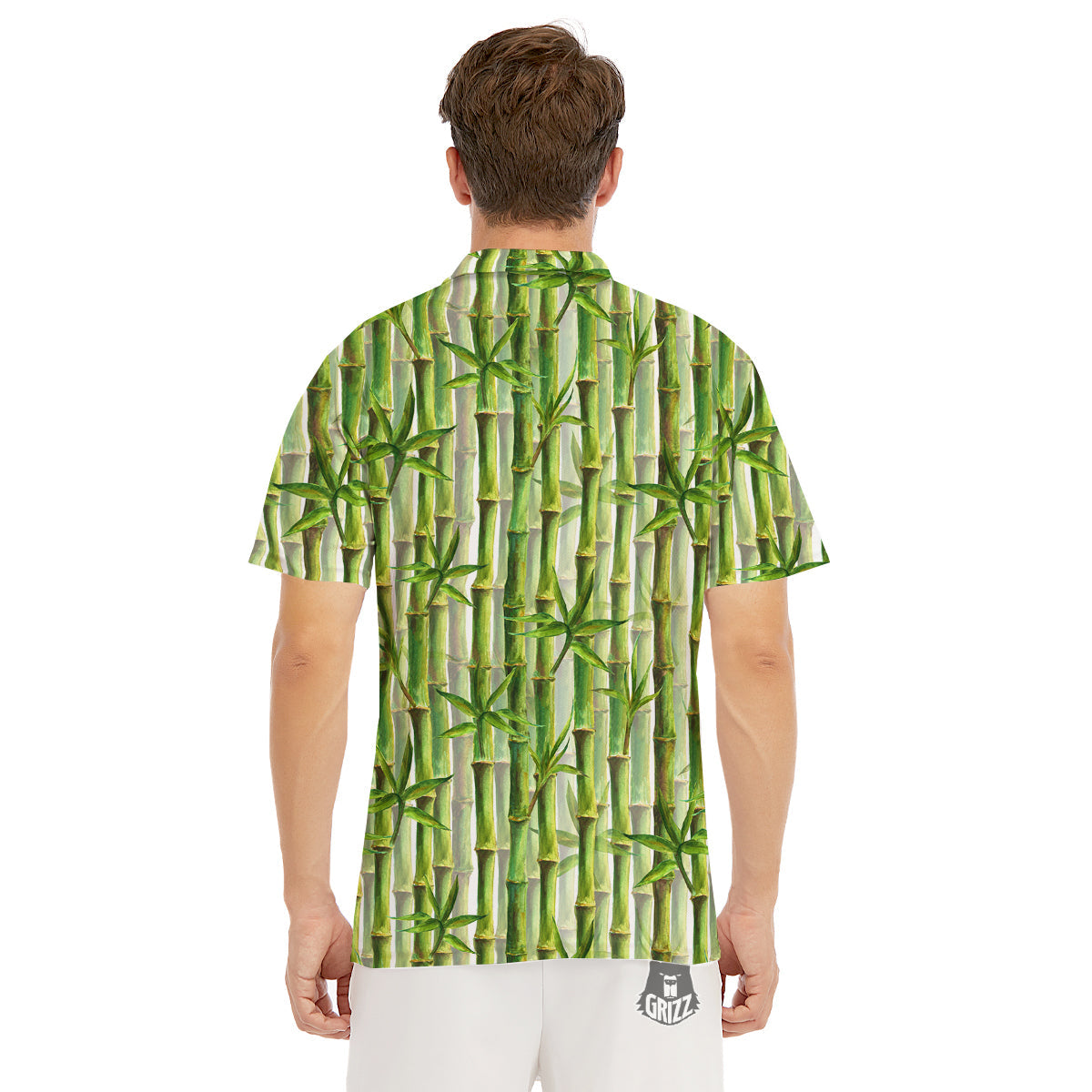 Bamboo Watercolor Print Pattern Men's Golf Shirts-grizzshop