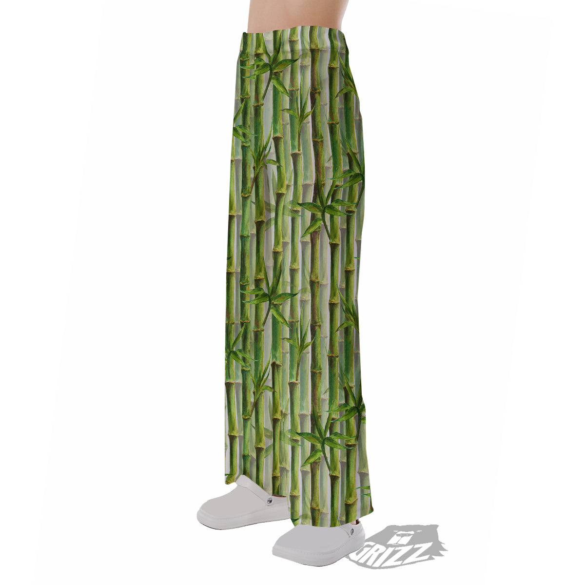 Bamboo Watercolor Print Pattern Pajama Pants-grizzshop