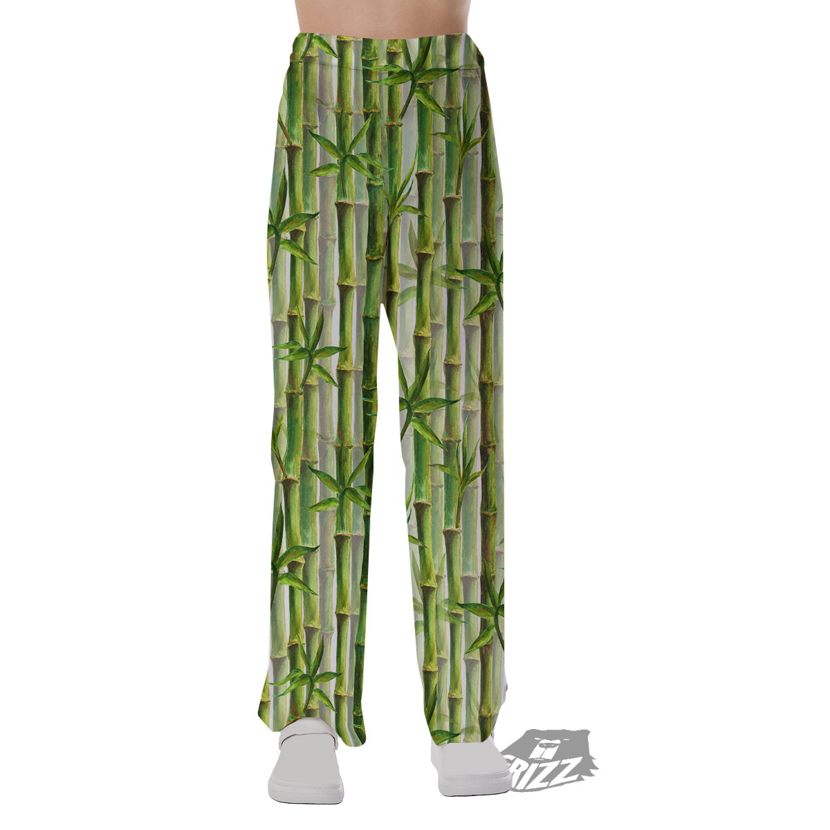 Bamboo Watercolor Print Pattern Pajama Pants-grizzshop