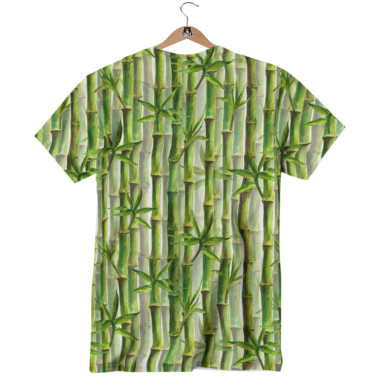 Bamboo Watercolor Print Pattern T-Shirt-grizzshop
