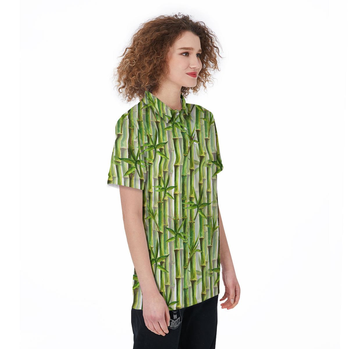 Bamboo Watercolor Print Pattern Women's Golf Shirts-grizzshop