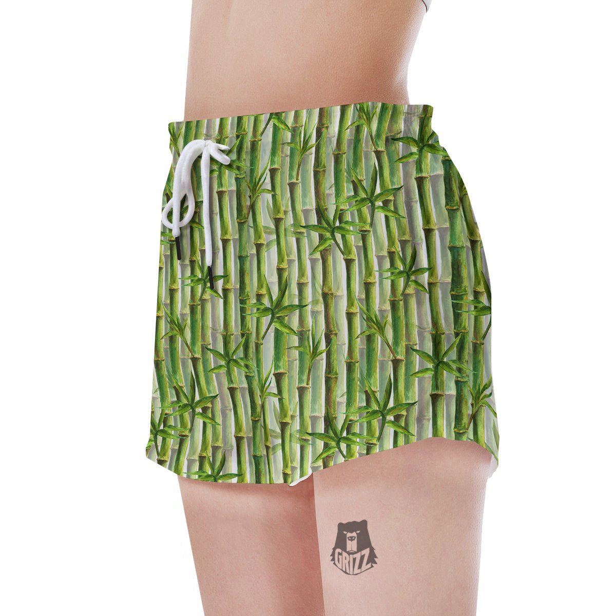 Bamboo Watercolor Print Pattern Women's Shorts-grizzshop