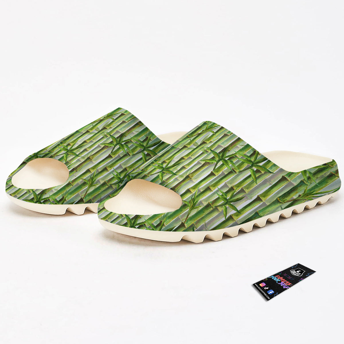 Bamboo Watercolor Print Pattern Sandals-grizzshop