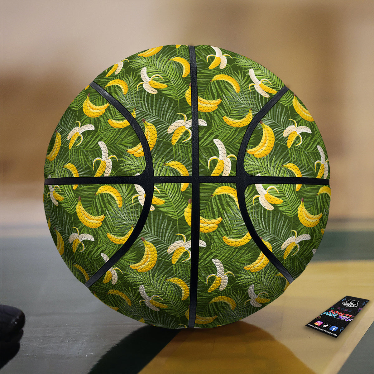 Banana Aloha Print Pattern Basketball-grizzshop