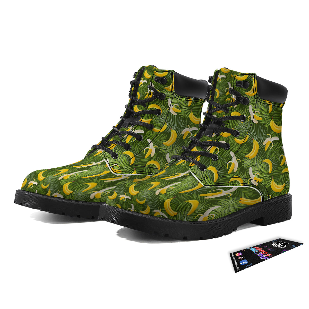 Banana Aloha Print Pattern Boots-grizzshop